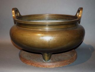 Japanese Antique Hibachi Bronze Incense Burner