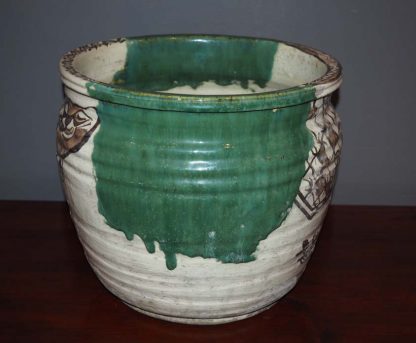 Japanese Antique Oribe Ceramic Pot
