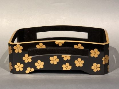 A Pretty Japanese Lacquer Tray With Makie