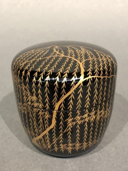 Japanese Lacquer Natsume With Makie Tea Caddy