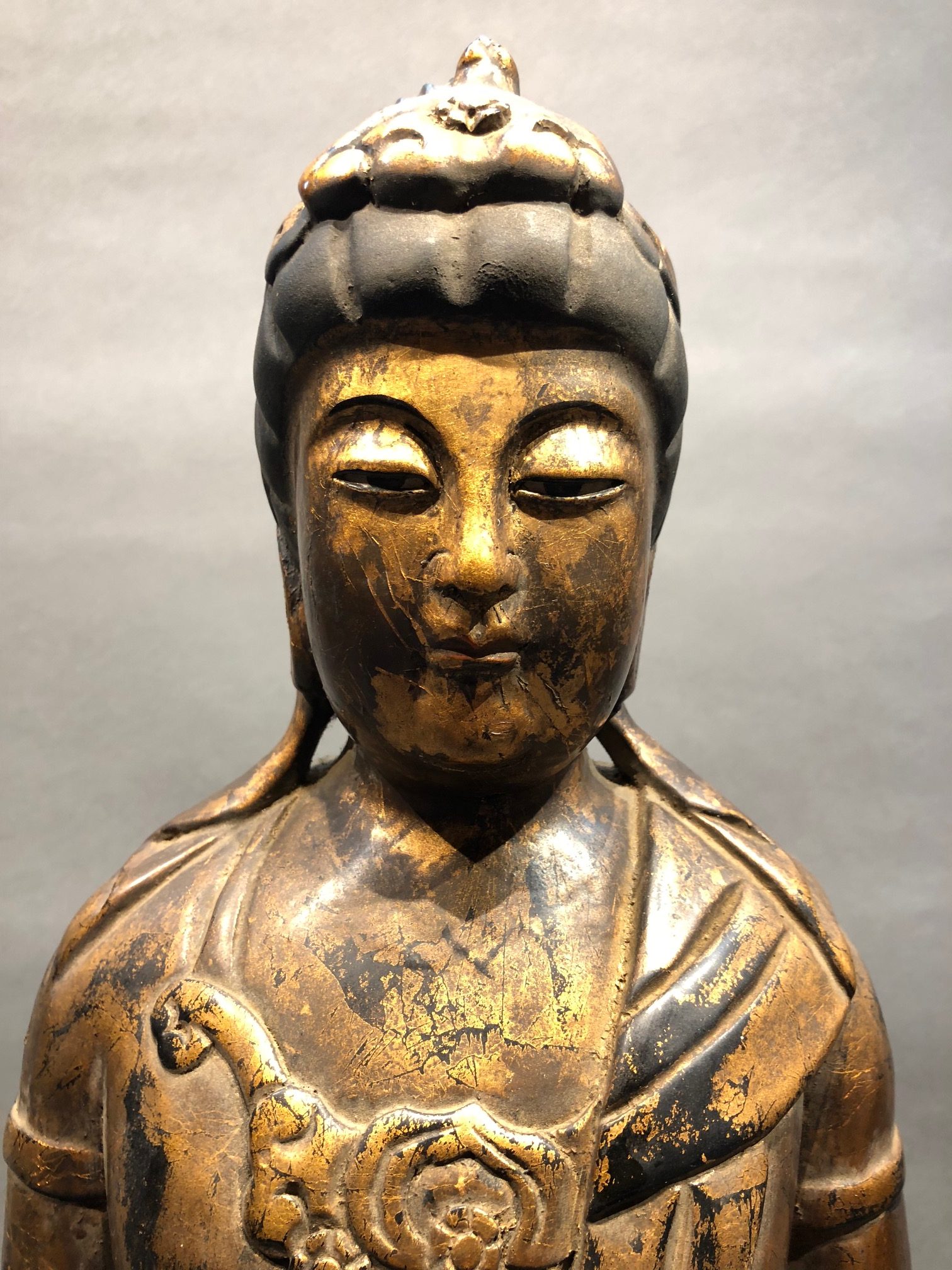 Japanese Gilded Wood Kannon Statue – Kuraya