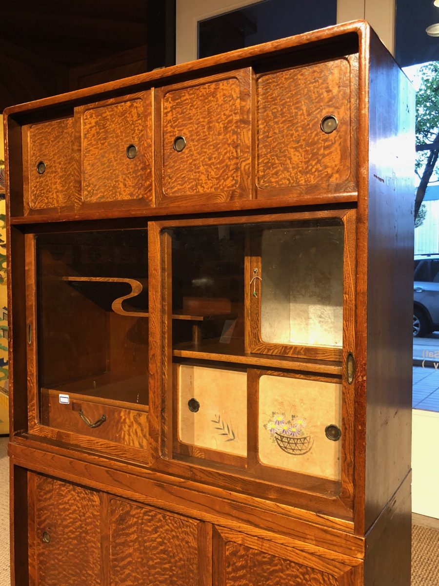 Japanese Tana 'Tea Cabinet' Made of Keyaki Wood