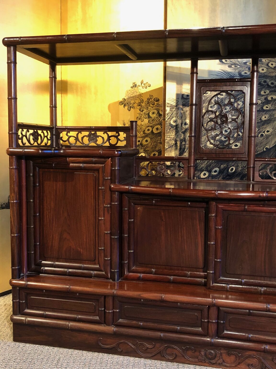 Japanese Antique Rosewood Cha Tansu (Tea Chest) Kuraya